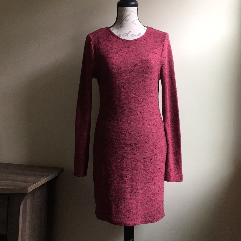 Topshop Dress US 10 EUR 42 Long Sleeve Black Pink - Picture 1 of 6